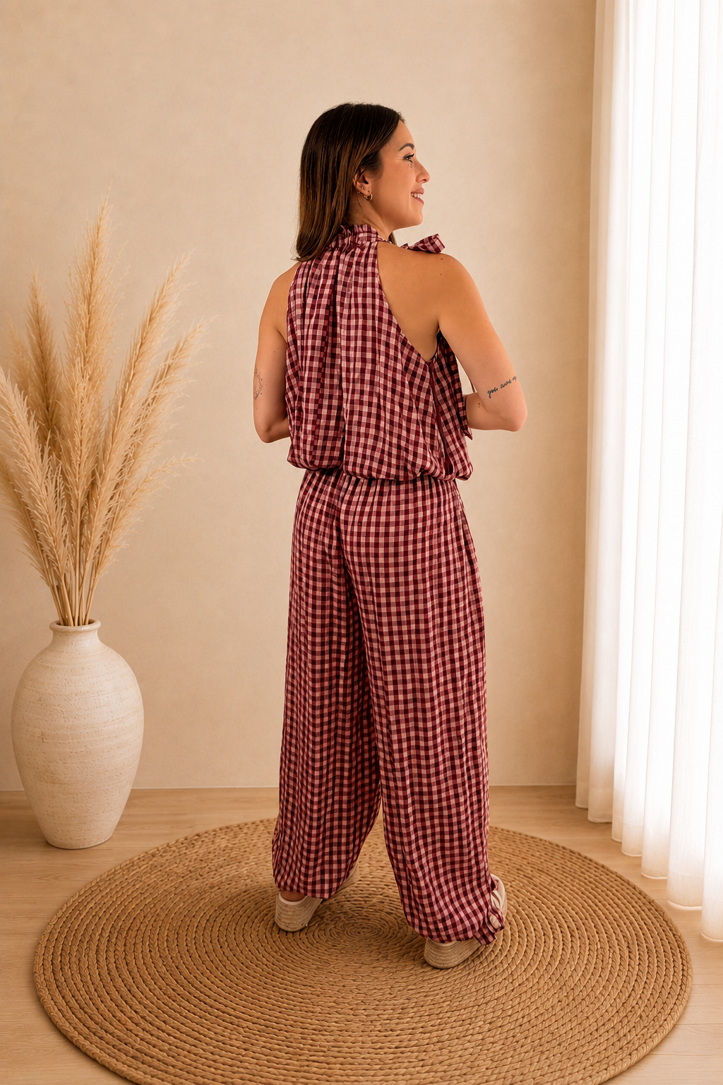 Conjunto Vichy Lazo Rosa