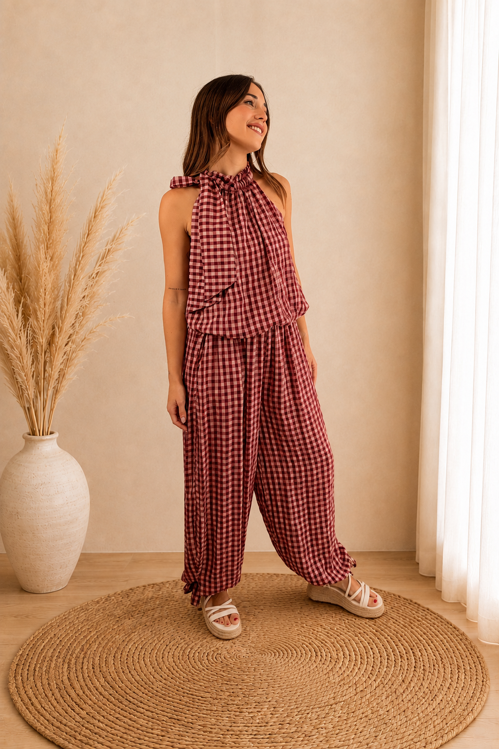 Conjunto Vichy Lazo Rosa