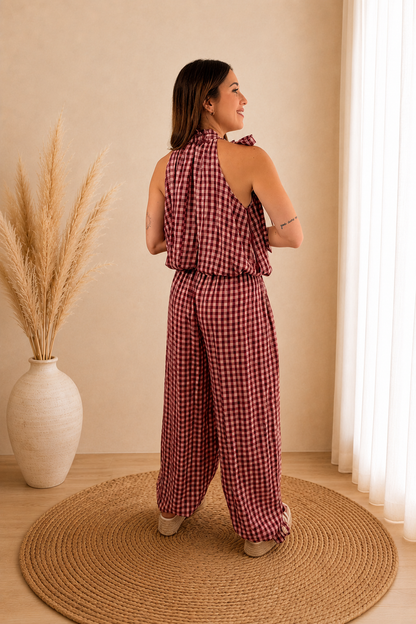 Conjunto Vichy Lazo Rosa