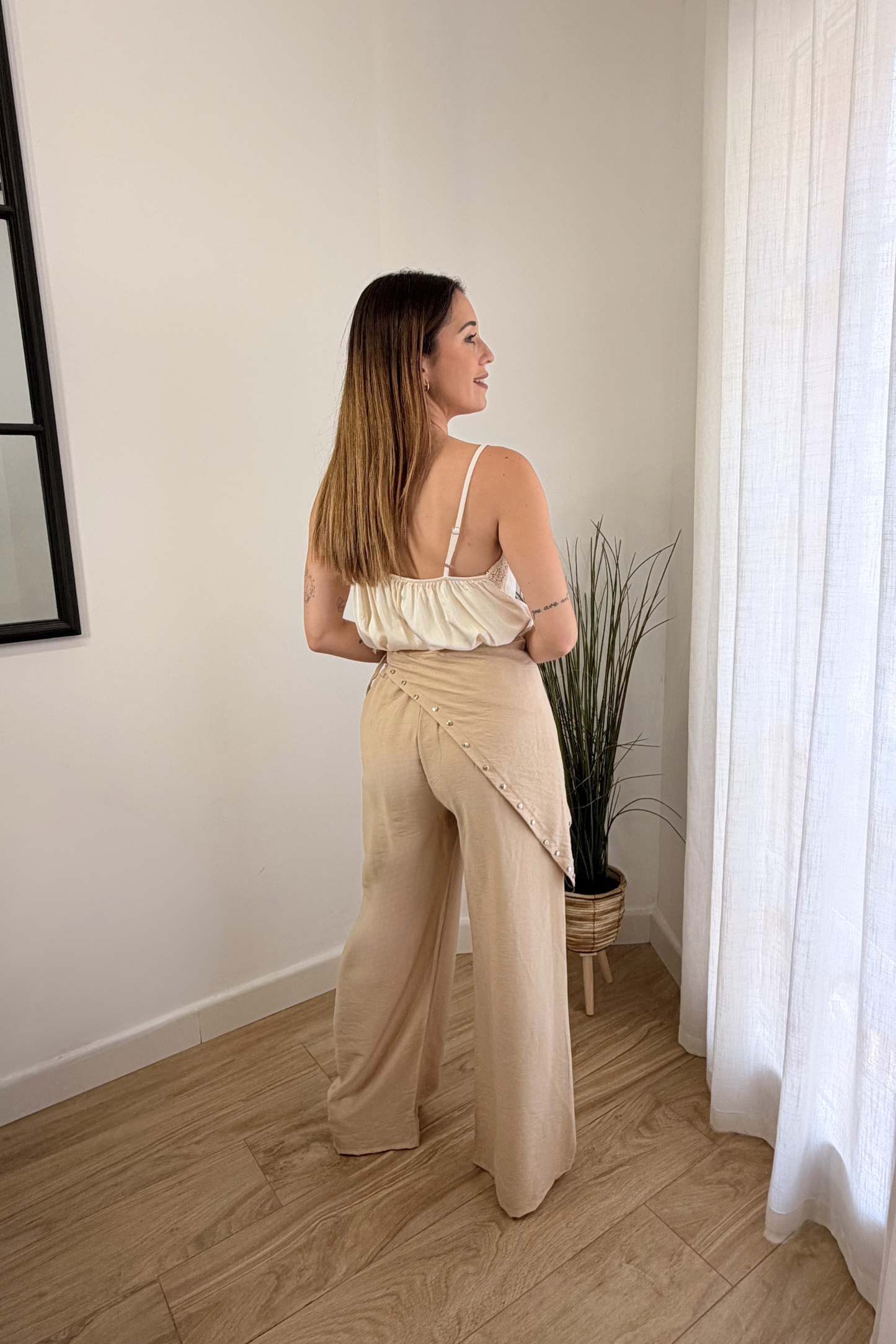 Pantalón Pañuelo Beige