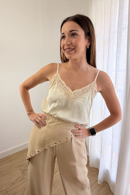 Pantalón Pañuelo Beige